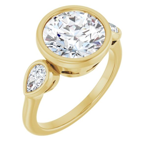 Bezel-Set Three-Stone Engagement Ring