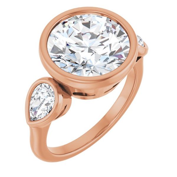 Bezel-Set Three-Stone Engagement Ring