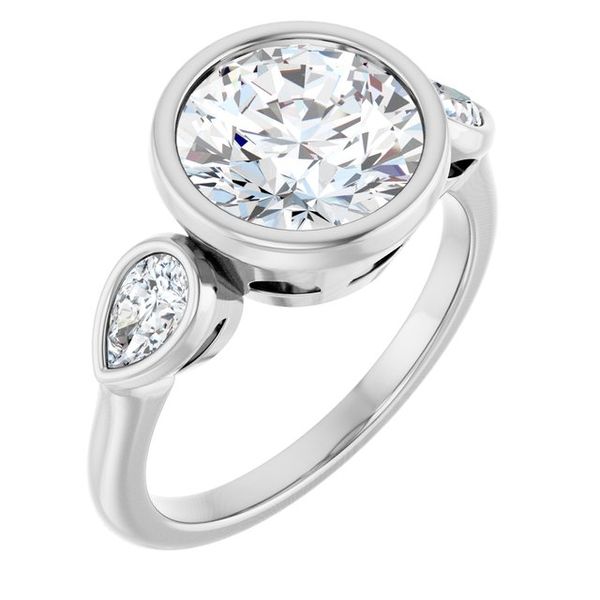 Bezel-Set Three-Stone Engagement Ring