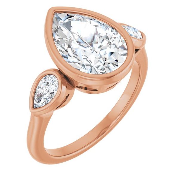 Bezel-Set Three-Stone Engagement Ring