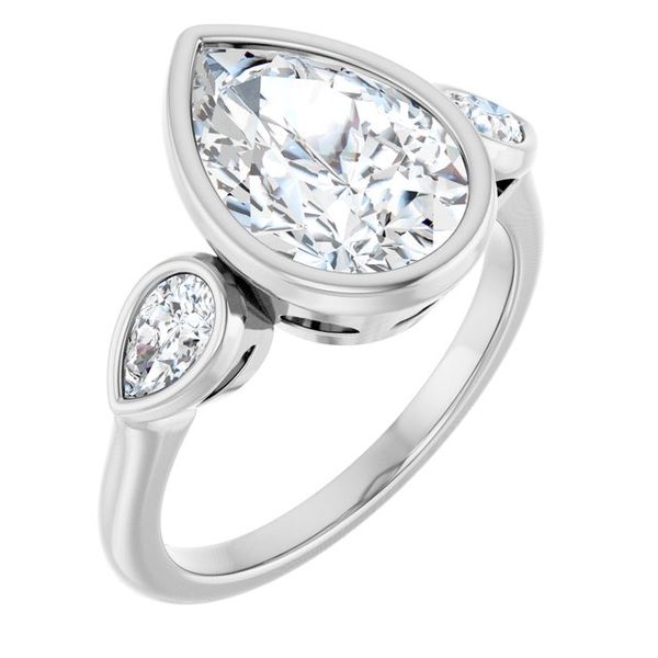 Bezel-Set Three-Stone Engagement Ring