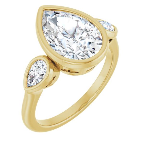 Bezel-Set Three-Stone Engagement Ring