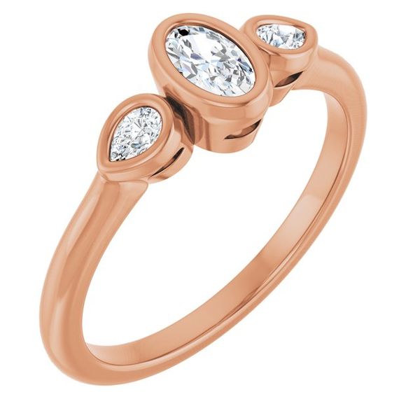 Bezel-Set Three-Stone Engagement Ring