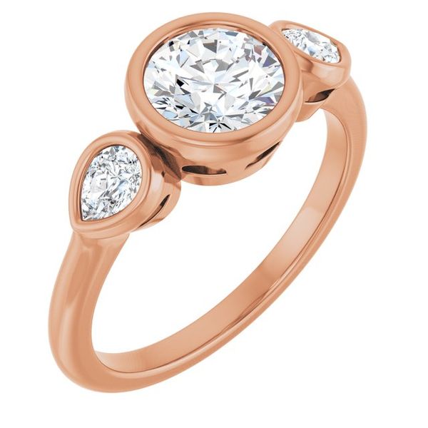 Bezel-Set Three-Stone Engagement Ring