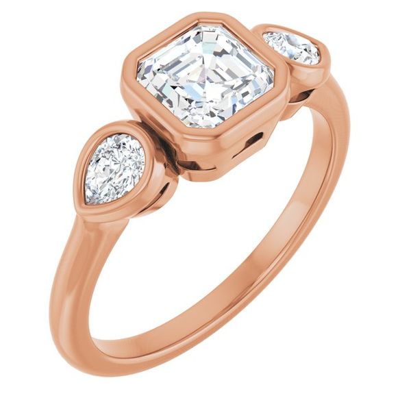 Bezel-Set Three-Stone Engagement Ring
