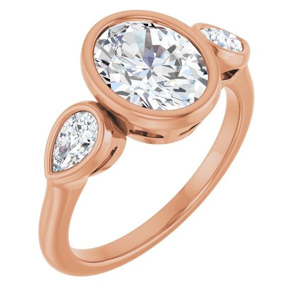 Bezel-Set Three-Stone Engagement Ring
