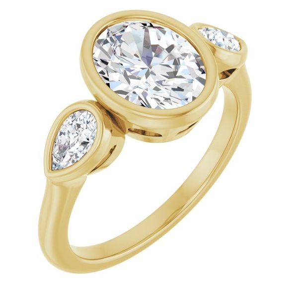 Bezel-Set Three-Stone Engagement Ring
