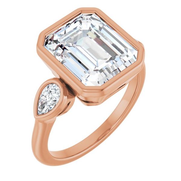 Bezel-Set Three-Stone Engagement Ring