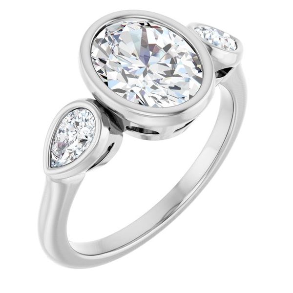 Bezel-Set Three-Stone Engagement Ring