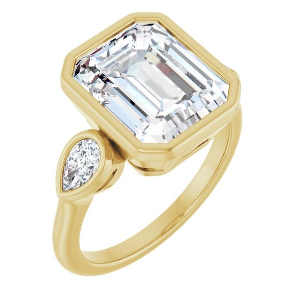 Bezel-Set Three-Stone Engagement Ring