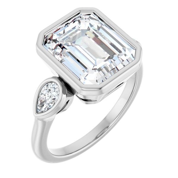 Bezel-Set Three-Stone Engagement Ring