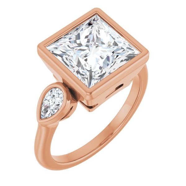 Bezel-Set Three-Stone Engagement Ring