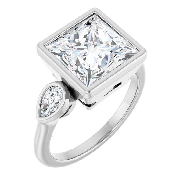 Bezel-Set Three-Stone Engagement Ring