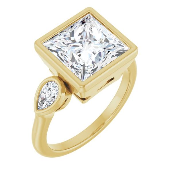 Bezel-Set Three-Stone Engagement Ring