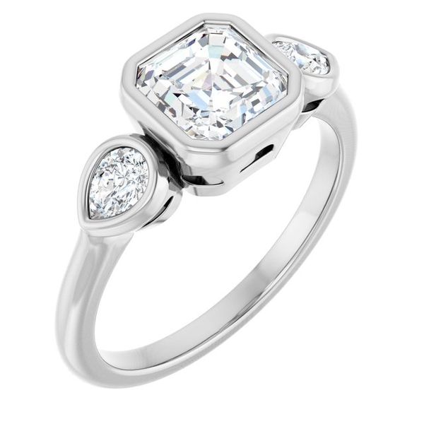 Bezel-Set Three-Stone Engagement Ring