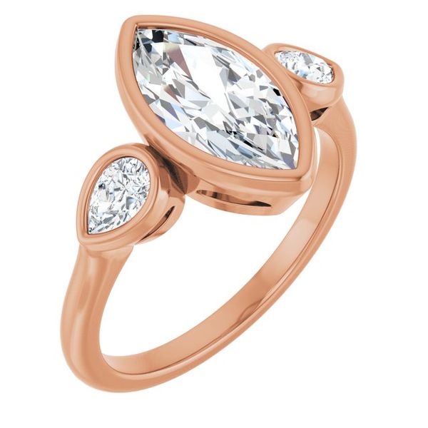 Bezel-Set Three-Stone Engagement Ring