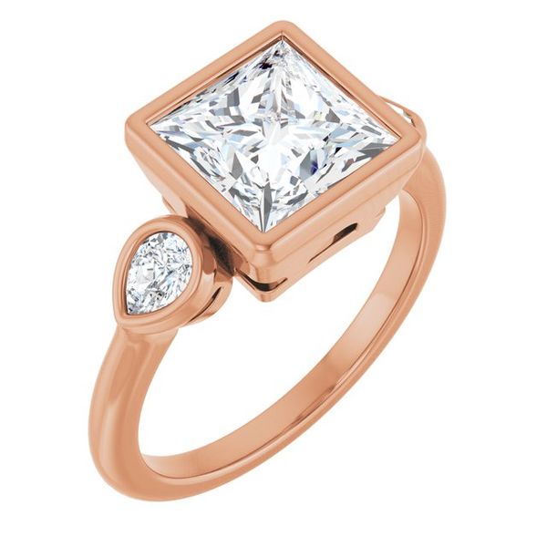 Bezel-Set Three-Stone Engagement Ring