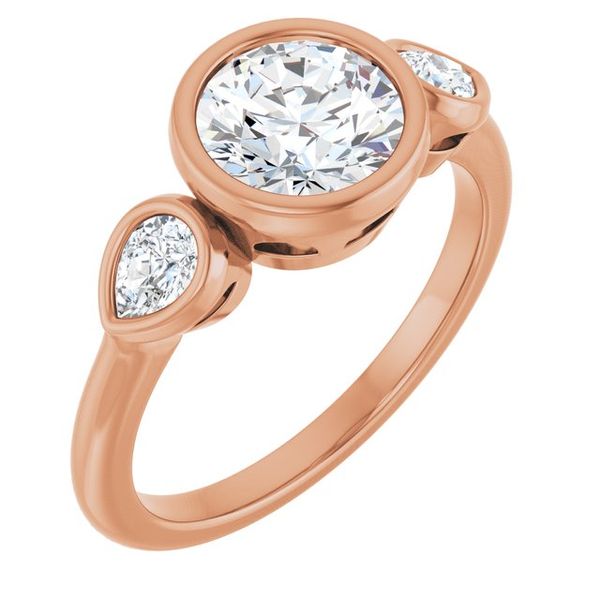 Bezel-Set Three-Stone Engagement Ring