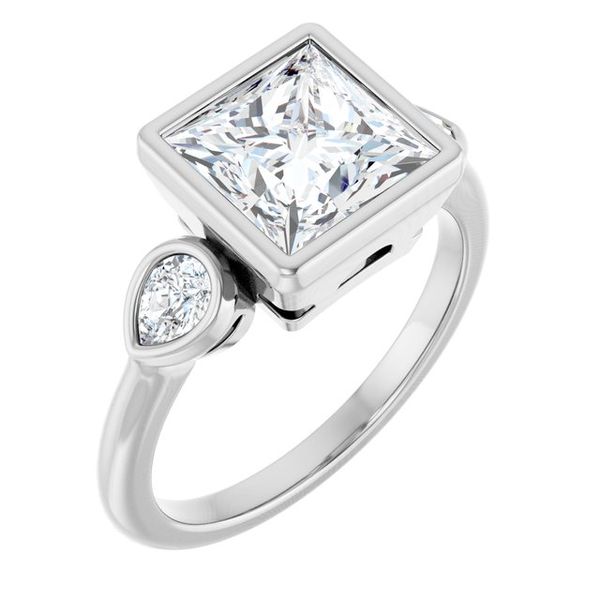 Bezel-Set Three-Stone Engagement Ring