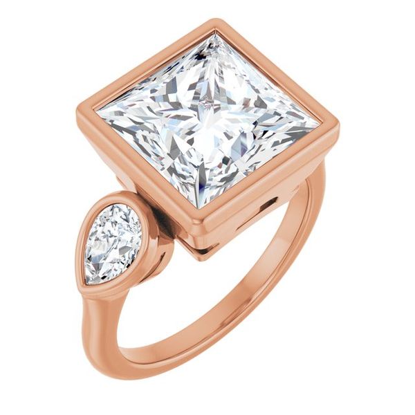 Bezel-Set Three-Stone Engagement Ring