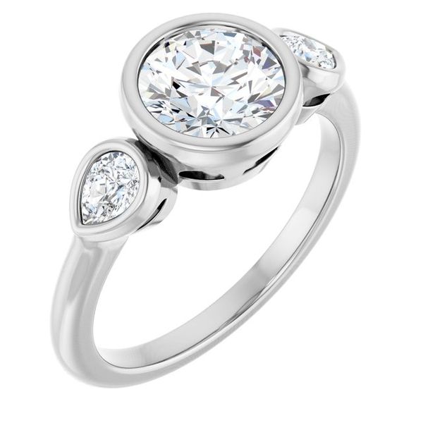 Bezel-Set Three-Stone Engagement Ring