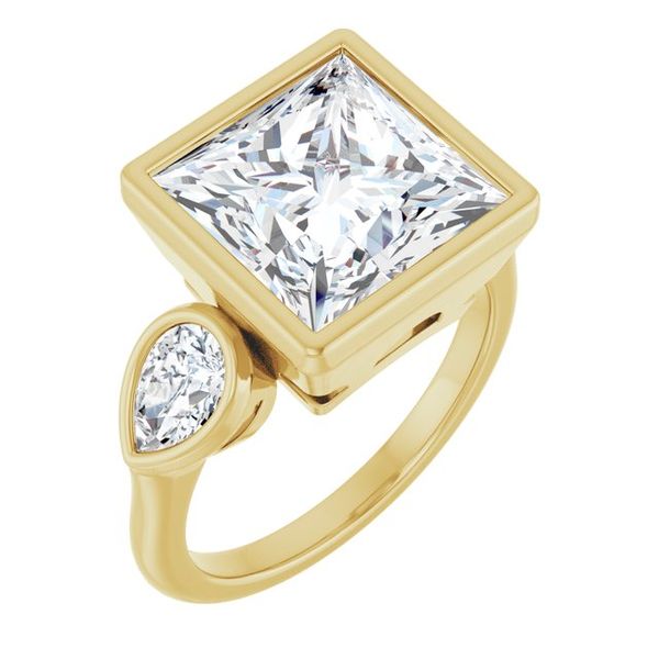 Bezel-Set Three-Stone Engagement Ring