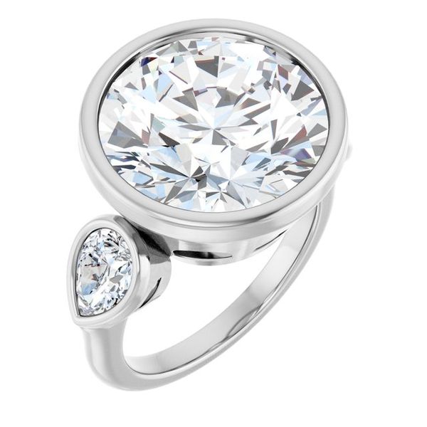 Bezel-Set Three-Stone Engagement Ring