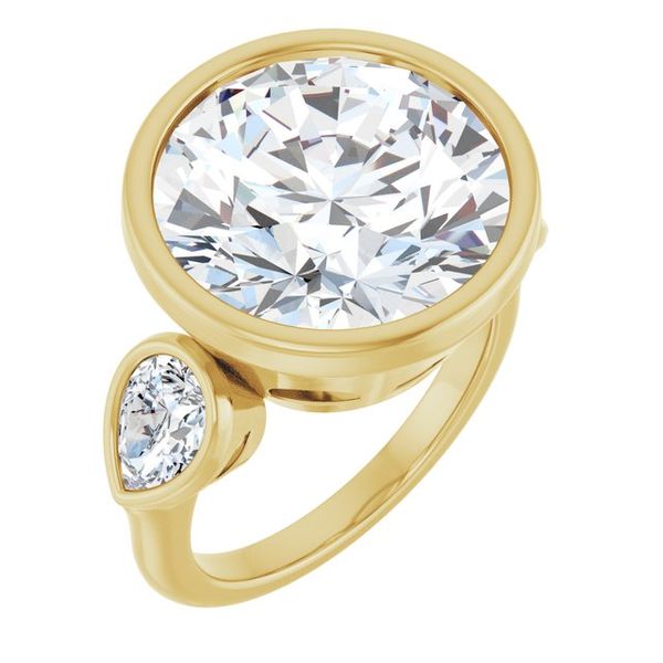 Bezel-Set Three-Stone Engagement Ring