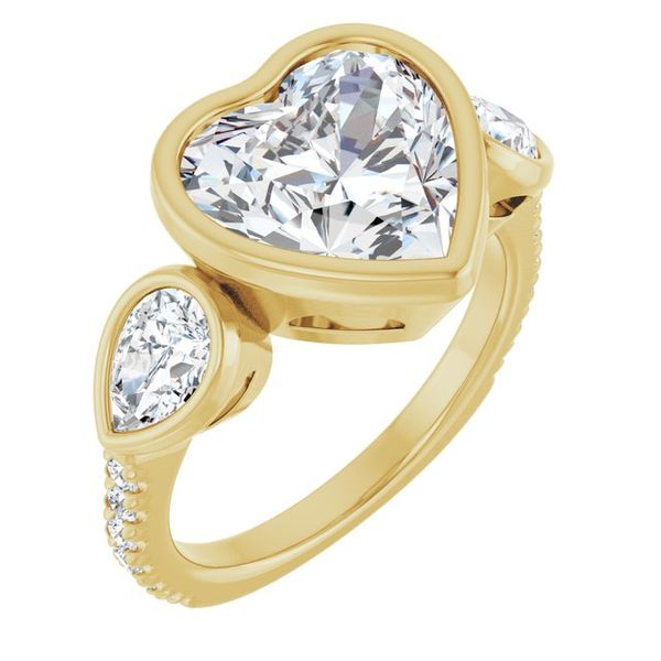 Bezel-Set Three-Stone Engagement Ring