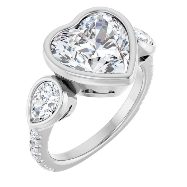Bezel-Set Three-Stone Engagement Ring