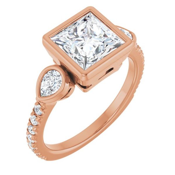 Bezel-Set Three-Stone Engagement Ring
