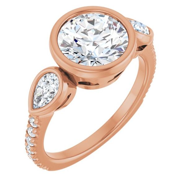 Bezel-Set Three-Stone Engagement Ring