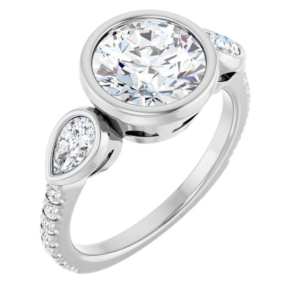 Bezel-Set Three-Stone Engagement Ring