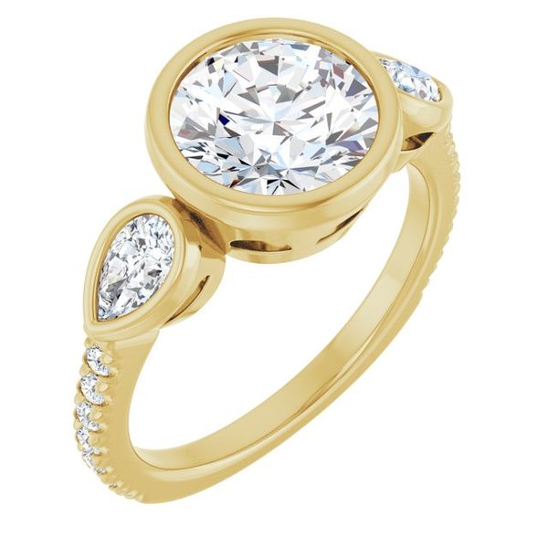 Bezel-Set Three-Stone Engagement Ring