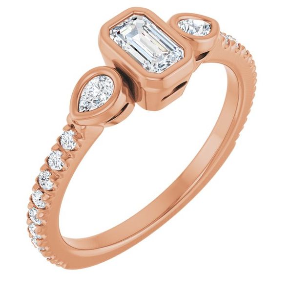 Bezel-Set Three-Stone Engagement Ring