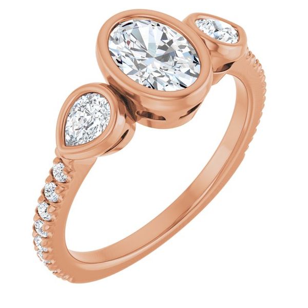 Bezel-Set Three-Stone Engagement Ring