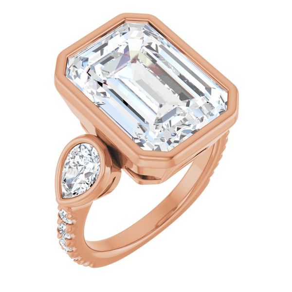 Bezel-Set Three-Stone Engagement Ring