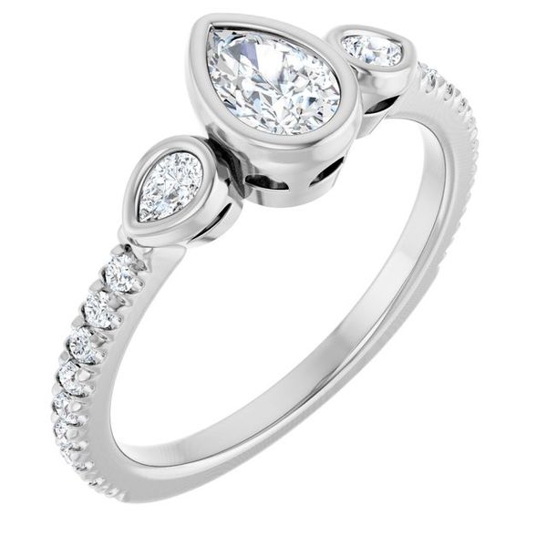 Bezel-Set Three-Stone Engagement Ring