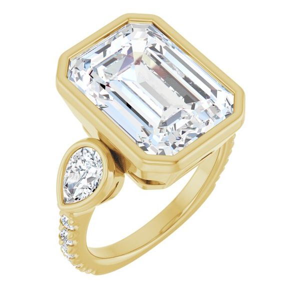 Bezel-Set Three-Stone Engagement Ring
