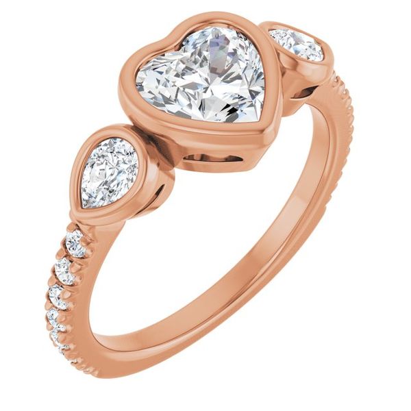 Bezel-Set Three-Stone Engagement Ring