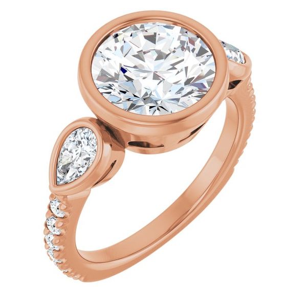 Bezel-Set Three-Stone Engagement Ring