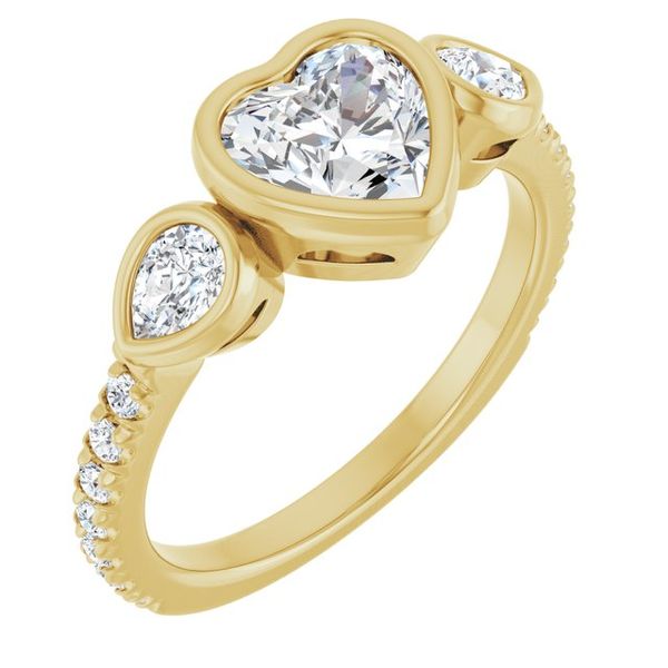 Bezel-Set Three-Stone Engagement Ring