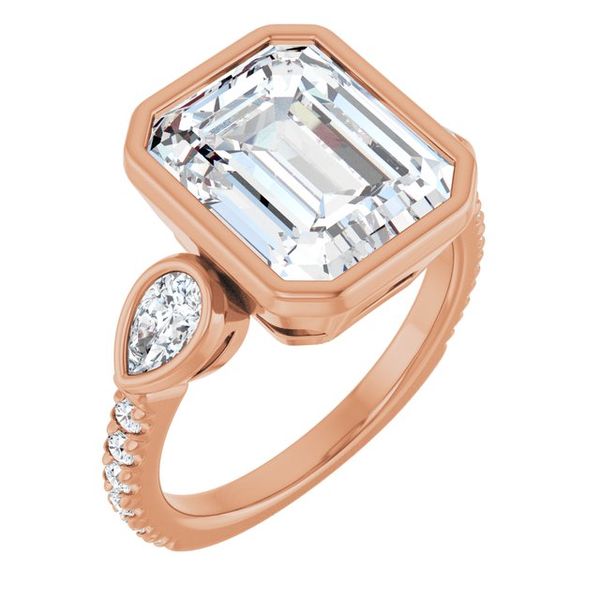 Bezel-Set Three-Stone Engagement Ring