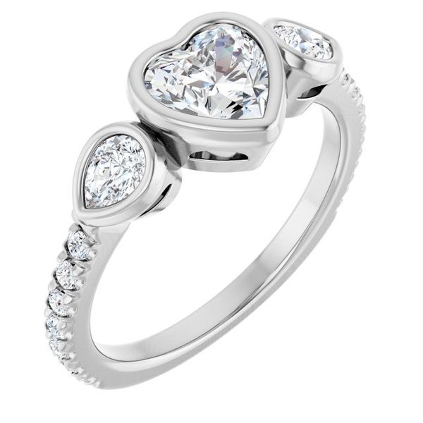 Bezel-Set Three-Stone Engagement Ring