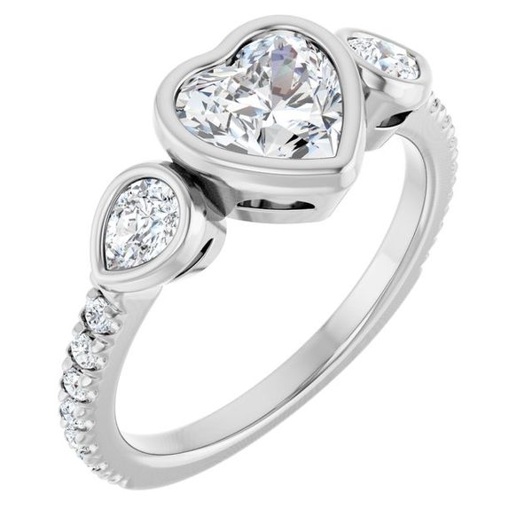 Bezel-Set Three-Stone Engagement Ring