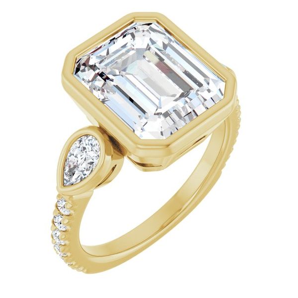 Bezel-Set Three-Stone Engagement Ring