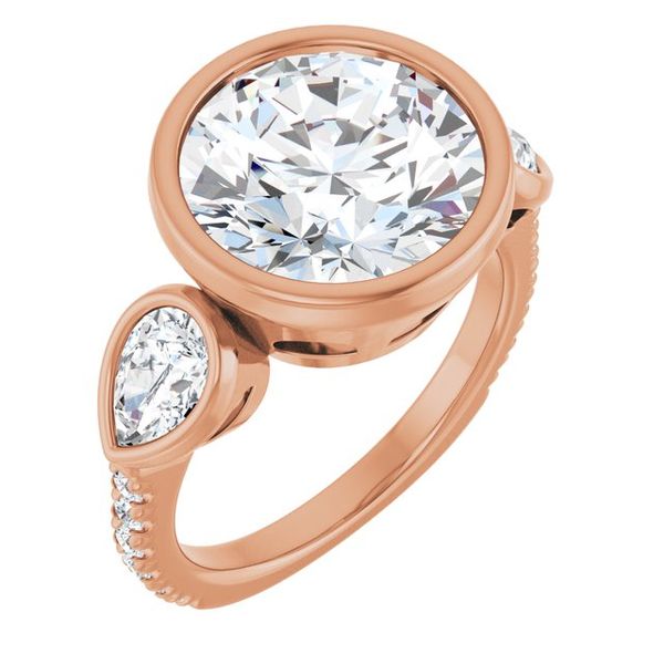 Bezel-Set Three-Stone Engagement Ring