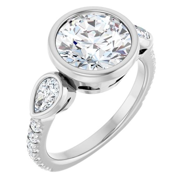 Bezel-Set Three-Stone Engagement Ring
