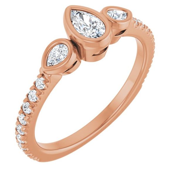 Bezel-Set Three-Stone Engagement Ring