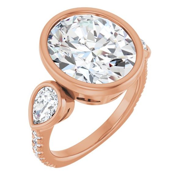 Bezel-Set Three-Stone Engagement Ring